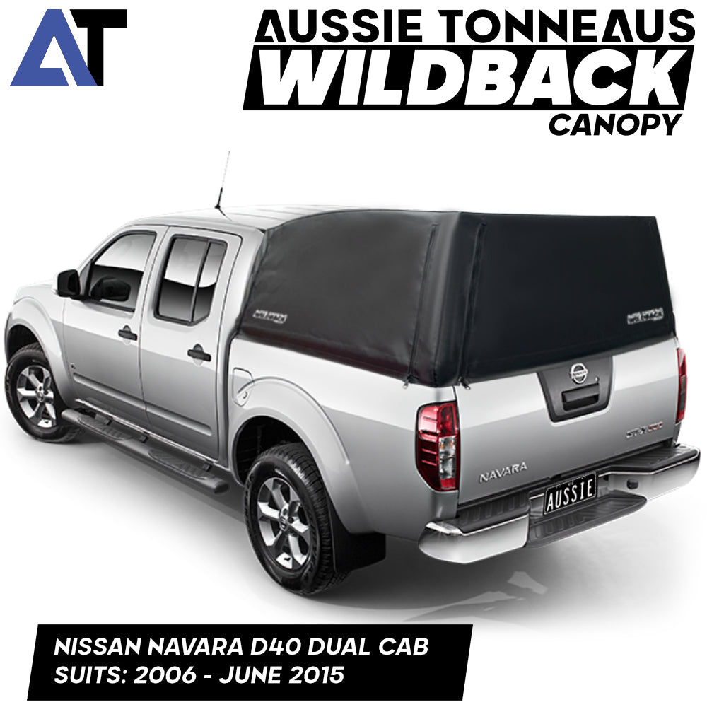 Wildback Soft Ute Canopy To Fit Nissan Navara D40 Dual Cab (2006